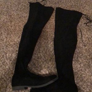 Swede over the knee boots